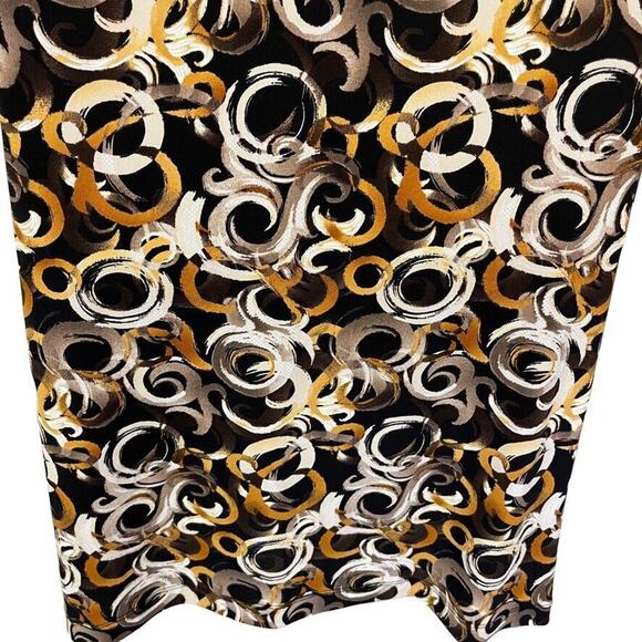 Connected Apparel Petite Womens Brown Black Jersey Knit Print Stretch Dress 6P - Picture 11 of 16